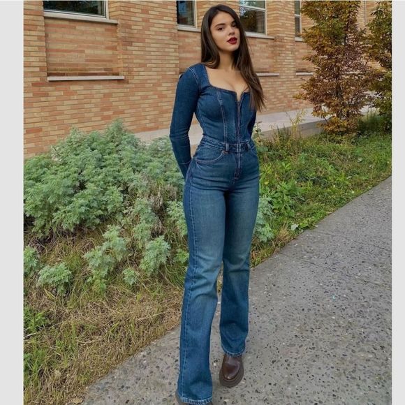 VIRAL TRF DENIM JUMPSUIT  ZARA - Picture 3 of 9